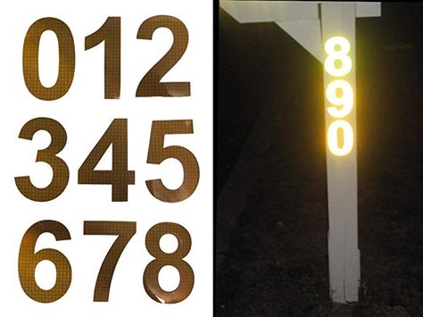 Bright Ideas RA1 Reflective Address Numbers - up to 4 numbers Led House Numbers, New Mailbox, Number Ideas, Mailbox Numbers, House Letters, Mailbox Address, Address Signs, Mailbox Post, Address Numbers