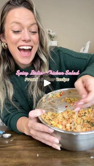 Giardiniera Recipe Dishes, Italian Chicken Salad, Cottage Cheese Blended, Giardiniera Recipe, Snacks Meal Prep, Chicken Videos, Bombe Recipe, Low Carb Lunch, Italian Chicken