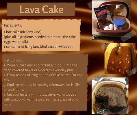 Pampered Chef Deep Covered Baker Lava Cake Pampered Chef Lava Cake Recipe, Pampered Chef Desserts, Pampered Chef Deep Covered Baker, Rockcrok Recipes, Rock Crock Recipes, Deep Covered Baker, Cooker Cake, Chef Ideas, Pampered Chef Party