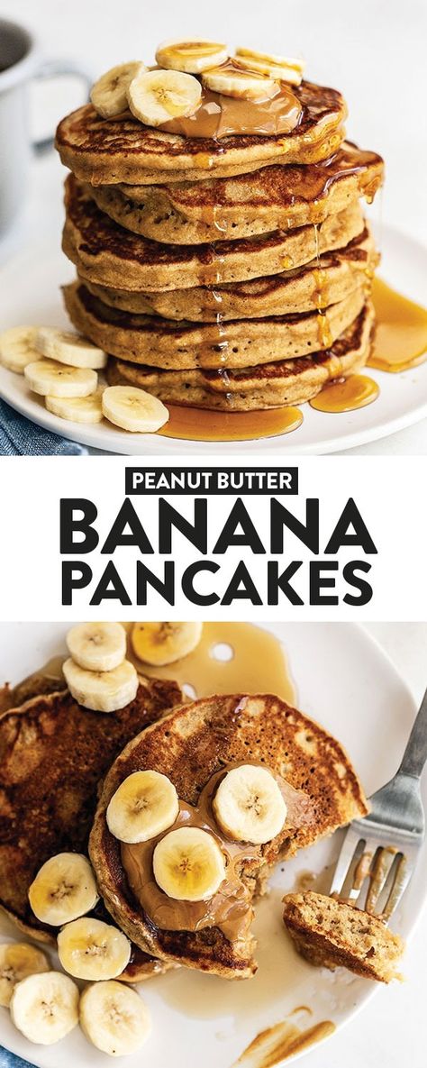 Pancakes Healthy Banana, Peanut Butter Banana Pancakes, Coconut Flour Pancakes Recipe, Raspberry Granola, Peanut Butter Pancakes, Butter Pancakes, Peanut Butter Banana Muffins, Fit Foodie Finds, Healthy Pancake Recipes