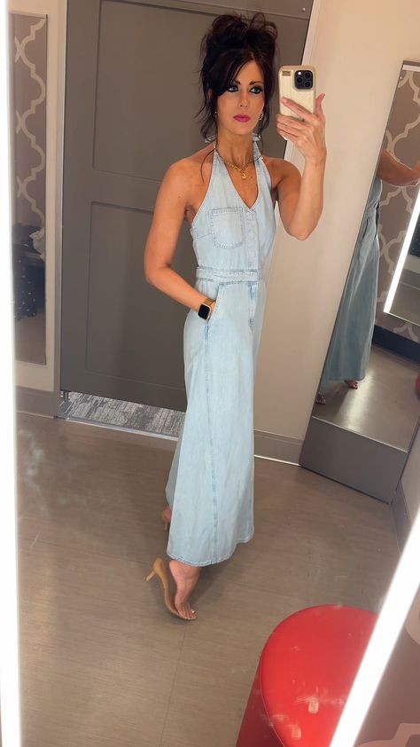 Shop Women's Halter Neck Denim Maxi … and other curated products on LTK, the easiest way to shop everything from your favorite creators. Target Jumpsuit, Denim Maxi, Target Style, Women Halter, Spring 2024, Jeans Dress, Halter Neck, Denim Dress, Jumpsuit Dress