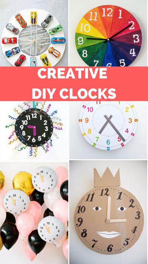 9 Creative DIY Clocks to Teach Kids How to Tell Time. Fun craft to make for counting down to New Years too! Diy Clock Face, Clocks Diy Crafts, Diy Clocks, Paper Clock, How To Tell Time, Clock Craft, Craft To Make, Kids Rooms Diy, Clock For Kids