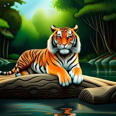 Hd Floral Wallpaper, Nice Pictures To Draw, Hd Templates, Animal Composition, Jungle Cartoon, Jungle Images, Tiger Facts, Tiger Cartoon, Anatomical Heart Art