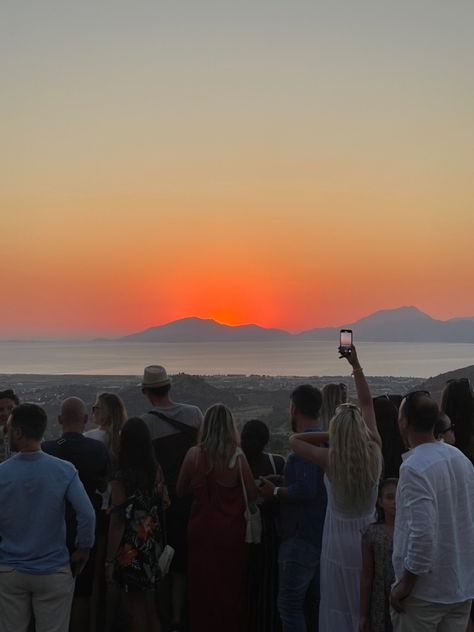 view of the sunset behind the mountains from the highest point in kos Kos Island, Kos Greece, Corfu, Summer Aesthetic, Golden Hour, St John, Old Town, Kos, Vision Board