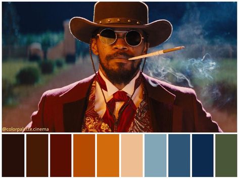 Color Palette Cinema on Instagram: “: "Django Unchained" (2012). •Directed by Quentin Tarantino •Cinematography: Robert Richardson •Production Design: J. Michael Riva •Costume…” Directed By Quentin Tarantino, Robert Richardson, Color In Film, Movie Color Palette, Django Unchained, Cinema Colours, Color Script, Mood Images, Design Palette