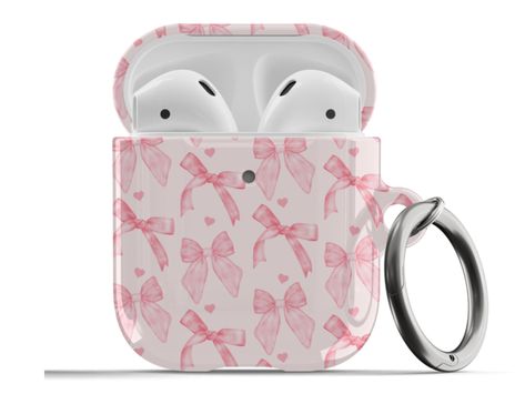 𝗗𝗘𝗦𝗖𝗥𝗜𝗣𝗧𝗜𝗢𝗡: Protect your AirPods with our Coquette Pink Bows AirPods Case! This cute AirPods case features cute pink bows and hearts on a light pink background. ∙ Impact absorbing & scratch resistant case  ∙ Wireless charging compatible ∙ Glossy or matte finish ∙ 3-piece design ∙ Materials: polycarbonate ∙ Slim and lightweight ∙ Precisely aligned port openings ∙ Includes a metal carabiner ∙ Printed in the USA ∙ 360o protection from bumps, drops, and scratches Important note: Our AirP Bow Airpod Case, Pink Airpods Case, Pink Airpods, Bows Coquette, Coquette Pink, Pink Bows, Super Bulky, Aesthetic Cute, Apple Inc