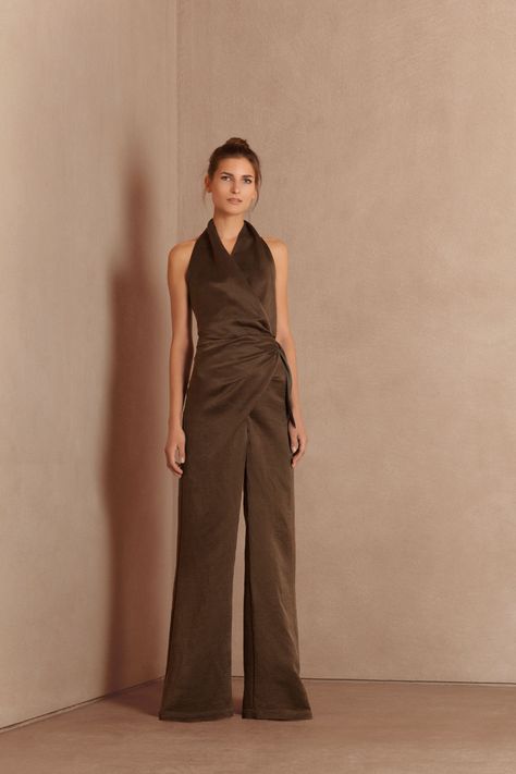 SS18 - Cortana Collection Ready to Wear Halter Neck Jumpsuit, Halter Jumpsuit, Natural Fabrics, Feminine Style, Slow Fashion, Halter Neck, Timeless Design, Wide Leg Pants, Porter