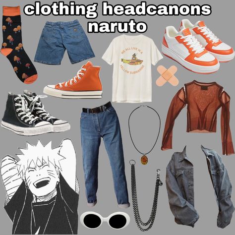 Clothing Headcanons Anime, Character Inspired Outfits Anime, Anime Inspired Outfits Casual, Naruto Outfit Ideas, Naruto Inspired Outfits, Casual Cosplay Anime, Outfits Inspired By Anime, Demon Slayer Clothes, Anime Headcanons