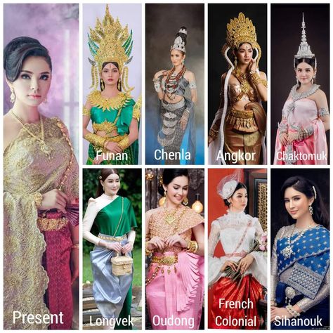 Traditional Clothing Drawing, Cambodia Clothes, Akhanda Bharat, Fantasy Book Inspiration, Cambodian Culture, Cambodia Art, Thai Outfits, Cambodian Clothes, Asia Culture