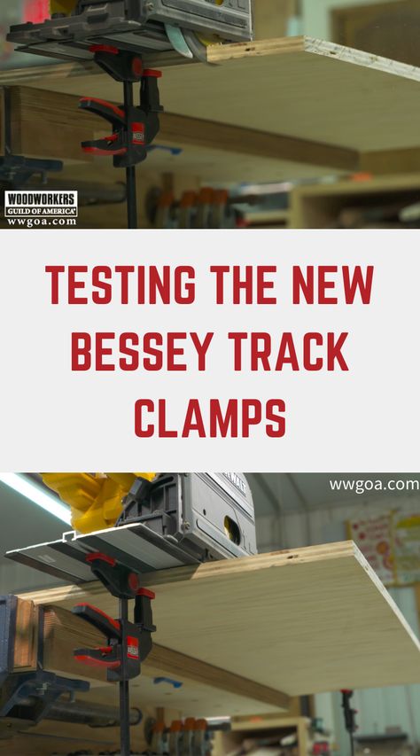 Bessey has developed a new set of clamps that are designed to work with the tracks (also called rails) that guide track saws. The EZR-SET clamps (two per set) slip into the bottom of the track and allow you to easily secure the track to your work. According to the company, the Bessey Track Clamps work with Festool, Protool, Makita, Hitach/Hikoki, DeWalt, and others. Key Clamp Shelving, Clamp Storage Rack Workshop, Workbench Clamp, Bessey Clamp Rack, Festool Track Saw, 90 Degree Clamp, Track Saw, Saws, New Set