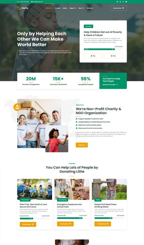 Fundraising Charity Elementor Template Kit Fundraising Design, Nonprofit Website Design, Charity Websites, About Us Page Design, Nonprofit Website, Vector Portrait Illustration, Charity Organizations, Charity Fundraising, Non Profit Organization