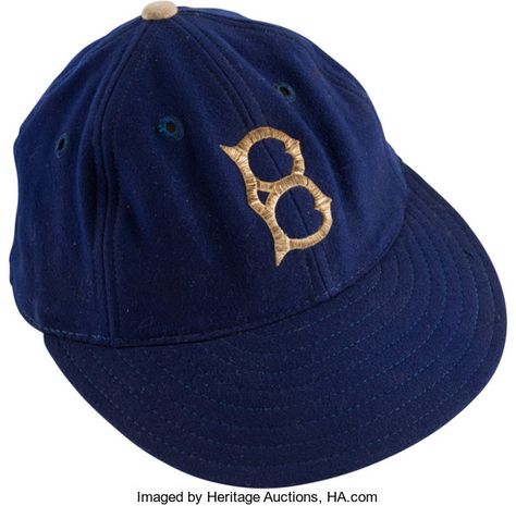 Circa 1947 Clyde Sukeforth Game Worn Brooklyn Dodgers Cap.... | Lot #54520 | Heritage Auctions Mlb Uniforms, Red Sox Logo, Brooklyn Dodgers, Mlb Jersey, Green Cap, White Caps, Sports Uniforms, November 17, Red Sox