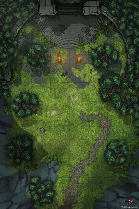 Forest Dungeon Entrance (22x33) Public | Dice Grimorium on Patreon Forest Dungeon Map, Dungeon Battle Map Dnd, Dnd Forest Battle Map, D&d Forest Map, Forest Map Rpg, D&d Battle Maps, Forest Battle Map, Dungeon Entrance, Homebrew Spells