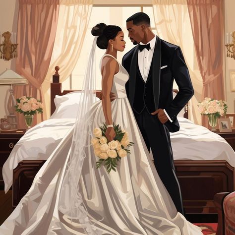 Husband Prayer, Ribbon In The Sky, Books Inspiration, Black Woman Artwork, Black Couple Art, Relationships Goals, Wedding Painting, Black Couple, Black Fathers