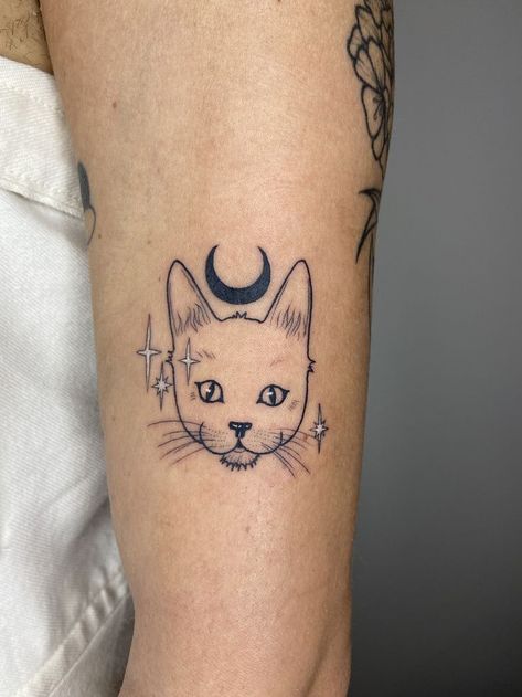 tatouage paris chat mystic lune Mystical Tattoos, Cat Tattoo, Tatting, Tattoos