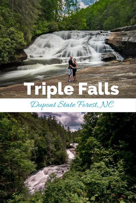 Triple Falls in North Carolina is a beautiful, can't-miss spot. And, for us, it holds a lot of nostalgia - it was the first waterfall we ever saw on our first ever vacation together! #waterfalls #northcarolina #hike #nature #mountains #blueridge #asheville Triple Falls North Carolina, North Carolina Hiking, Spiritual Places, Kate Stewart, Franklin Nc, Waterfall Hike, Traveling Ideas, Emergency First Aid, Pill Bottle