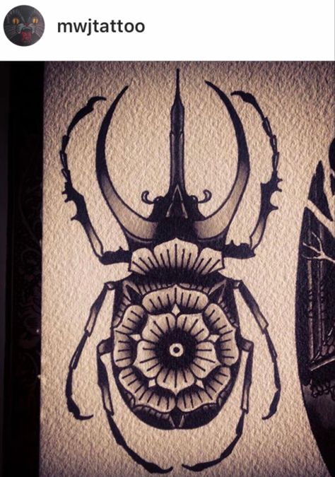 Old School Beetle Tattoo, Trad Beetle Tattoo, Traditional Beetle Tattoo, Traditional Bug Tattoo, Solid Tattoo, Beetle Tattoo, Father Tattoos, Insect Tattoo, Bug Tattoo