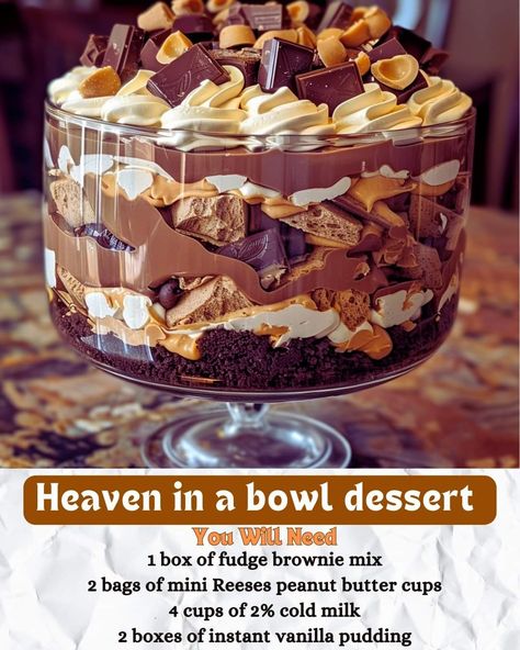 Brownie Trifle Recipe, Heaven In A Bowl, Lush Desert, Trifle Recipes Easy, Trifle Bowl Recipes, Trifle Dessert Recipes, Delicious Cookies Homemade, Brownie Desserts Recipes, Trifle Recipes