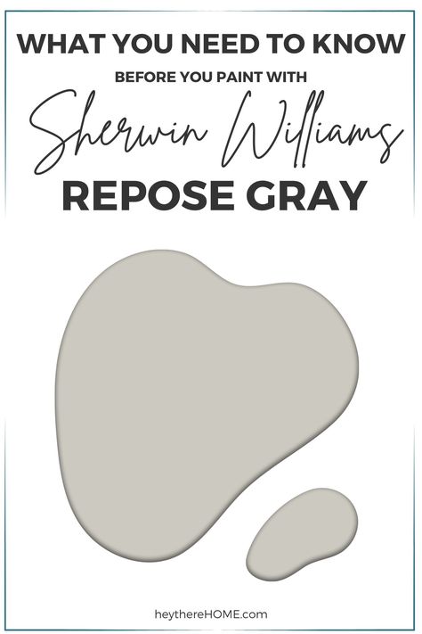 Repose Gray by Sherwin Williams is a versatile gray neutral that never goes out of style. Read on to discover whether it’s the right greige paint color for your home. Exterior Repose Gray, Best Gray Paint Colors Sherwin Williams, Repose Gray Color Palette, Gray Paint Colors Sherwin Williams, Repose Gray Paint, Sherwin Williams Repose Gray, Greige Paint Color, Sw Repose Gray, Best Gray Paint Color