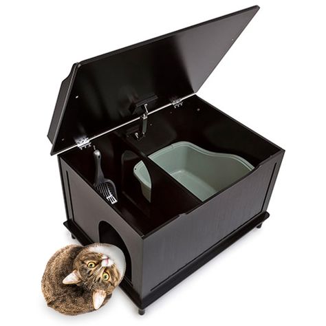 Designer Catbox Cat Litter Box Enclosure, Hidden, Dog-Proof Pet Furniture with Cover, Elegant, Covered, Odor Contained for Large Cats, Cat Litter Box Furniture with Lid, Cat Litter Boxes, Black (As an Amazon Associate I earn from qualifying purchases) Cat Feeding Station Dog Proof, Hiding Cat Litter Box, Hidden Litter Boxes, Cat Feeding Station, Cat Litter Boxes, Litter Tracking, Toddler Proofing, Cat Litter Box Enclosure, Litter Box Enclosure