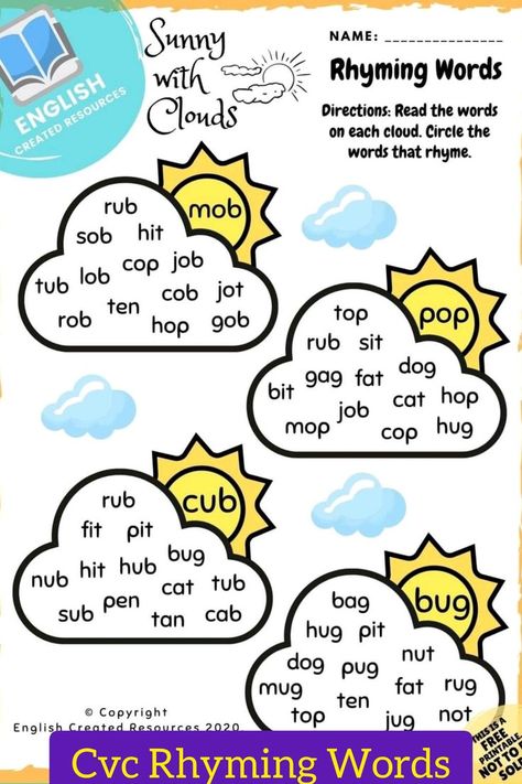 Cvc Worksheet - Rhyming Words in 2022 | Reading comprehension for kids, Rhyming words, Rhyming words worksheets Read Words Worksheet, Rhyming Words Worksheets Preschool, Rhyming Words Worksheets Grade 2, Rhyming Words Worksheets For Grade 1, Rhyming Words Worksheets Kindergarten, Phonics Rhymes, Rhyming Words Activities, Rhyming Words Worksheets, Phonics Reading Passages