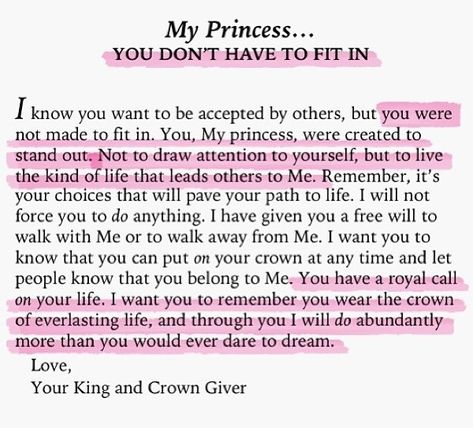 By far my favorite devotional- His Princess by Sheri Rose Shepherd Kartu Ulang Tahun Diy, Gods Princess, Soli Deo Gloria, My Princess, The Perfect Guy, Spiritual Inspiration, The Princess, A Letter, Way Of Life