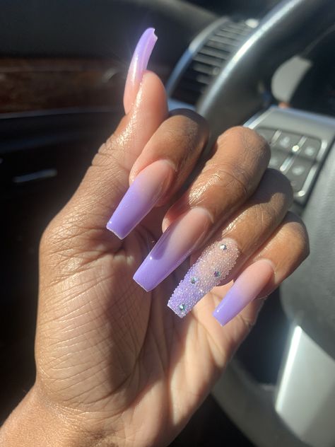 Purple Ombre Nails Coffin, Purple Ombre Acrylic Nails, Ombre Purple Nails, Lilac Ombre Nails, Purple Acrylic Nails Designs, Purple Acrylic Nails Coffin, Long Purple Nails, Purple Ombré Nails, Purple Coffin Nails