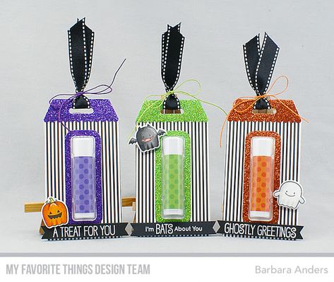 Paper Pursuits: Boo-tiful Treats to Trick Your Friends - MFT Hits ... Trick Your Friends, Lip Balm Gift, Mermaid Glitter, Lip Balm Holder, Lip Smackers, Mft Stamps, Holiday Gift Tags, Specialty Paper, Glitter Cards