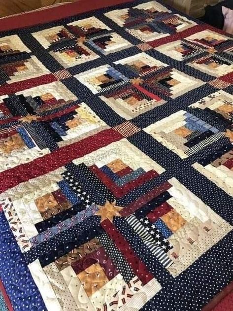 Log Cabin Star Quilt, Woven Quilt, Rustic Quilts, Log Cabin Quilt Pattern, Log Cabin Quilt Blocks, Fun Quilt, Nancy Zieman, Quilting Designs Patterns, Quilts Patterns