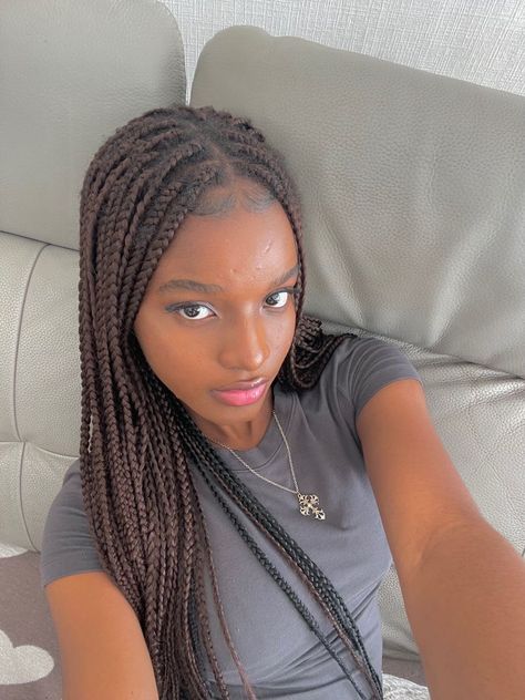 Braids On Brown Skin, Brown Braids For Black Women, Brown Box Braids, Curly Braided Hairstyles, Cute Box Braids, I Follow Back, Box Braids Hairstyles For Black Women, Cute Box Braids Hairstyles, Protective Hairstyles Braids