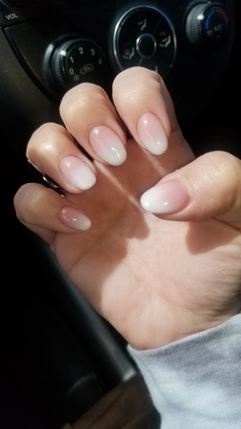 Ombre French Round Nails, French Round Nails, Gradient French Tip Nails, Pageant Nails, Comp Makeup, Ombré French, Fade Nails, French Fade Nails, Nail Inspired