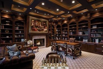 Couch Layout, Traditional Home Office, Home Library Design, Classic Office, Luxury Office, Library Office, Dream Office, Office Library, Office Designs