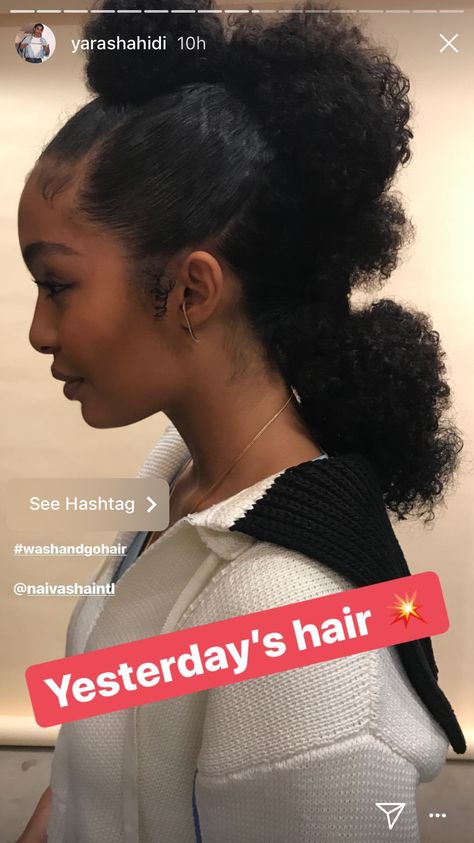 Banded Ponytail Natural Hair, Yara Shahidi Hairstyles Grown Ish, Banded Ponytail, Grown Ish Hairstyles, Yara Shahidi Hairstyles, Cabello Afro Natural, Grown Ish, Hair Fair, Yara Shahidi