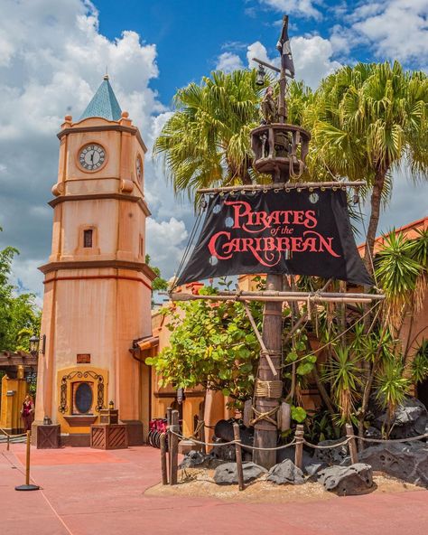 Why We Disney on Instagram: “A quick look at Pirates of the Caribbean. How do you all feel about this attraction? Share your thoughts in the comments! 🏴‍☠️ ☠️ 🏴‍☠️ ☠️…” Pirates Of The Caribbean, Magic Kingdom, The Caribbean, Disney Parks, Ferry Building San Francisco, Disney World, Instagram A, Around The Worlds, Look At