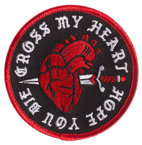 Cross My Heart Embroidered Patch by Sourpuss (ep214) Heart Patch, Anatomical Heart, Tried And True, My Heart