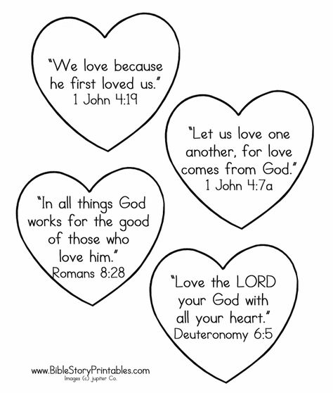 Valentine's Day Bible Coloring Pages Sunday School Valentines, Church Valentines, Verses For Kids, Christian Valentines, Bible Verses For Kids, Preschool Bible, Sunday School Crafts For Kids, Christian Crafts, Preschool Valentines