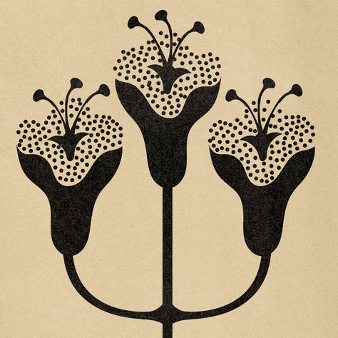 Folk Botanical Graphic Design, Three Flowers Tattoo, Minimal Icon Design, Flowers Icon, Minimal Icon, Fleurs Art Nouveau, Retro Midcentury Modern, Study Art, Tattoo Reference