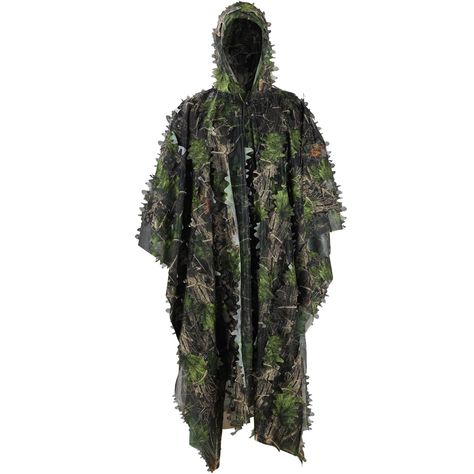 PRICES MAY VARY. 【Excellent Concealment】Ghillie camo poncho is invisibled in the woods with 3D green mossy leafy design,give you a better sense of hunting experience. Quick-drying polyesterfabric minimizes crinkle and rub noise for hunting or covert tactical operations. 【Lightweight & Portable】3D leafy poncho the size of is 55inch *47.2inch(L*W), 3D leaves pattern is perfect for outdoor usage; it dries quickly when wet. Leaf suit can be quick compaction and easy storage in backpack when not in u Poncho For Men, Camo Suit, Hunting Suit, 3d Leaves, Hunting Shop, Mens Poncho, Ghillie Suit, Hunting Camo, Shooting Accessories