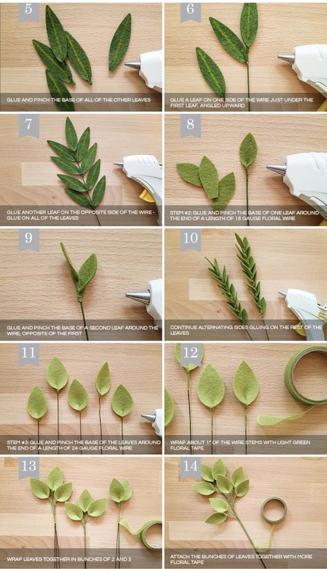 Flower Felt Pattern, How To Make Leaves, Felt Leaves Template, Diy Fake Plants, Felt Plants, Felt Leaf Pattern, Felt Greenery Diy, Felt Eucalyptus Diy, Felt Leaf Garland Diy Christmas