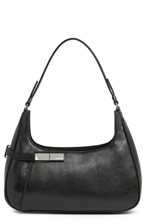 Calvin Klein Becky Waxed Shoulder Bag available at #nordstromrack Calvin Klein Bag, Nordstrom Rack, Black Silver, Calvin Klein, Wax, Faux Leather, Nordstrom, Shoulder Bag, Leather