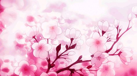 Pink Flower Banner Gif, Windows Desktop Wallpaper Hd 1080p, Pink Banner Gif, Gif Pink, Kawaii Gif, Gif Banners, Anime Banner, Anime Flower, Gif Background