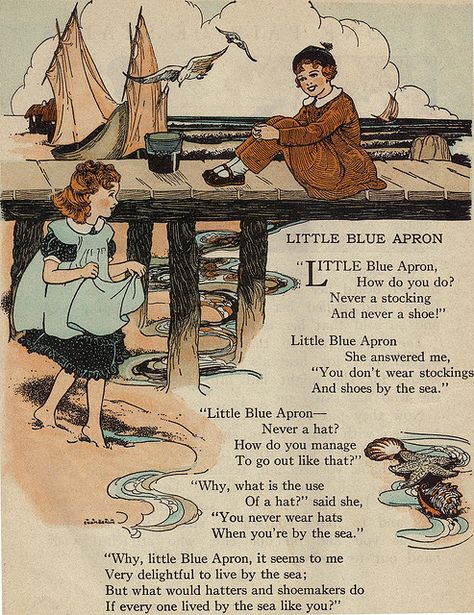 Little Blue Apron poem ill by Chamberlin by katinthecupboard, via Flickr Nursery Rhymes Poems, Old Nursery Rhymes, Vintage Poetry, Nursery Rhymes Lyrics, Childrens Poems, Childrens Poetry, Book House, Kids Poems, Blue Apron