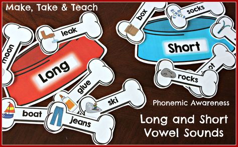 Great hands-on activity for learning the difference between long and short vowel sounds.  Ideal for centers! Teach Vowels, Vowel Sounds Activities, Long And Short Vowel Sounds, Short Vowel Activities, Teaching Vowels, Word Study Activities, Vowel Activities, Long Vowel Sounds, Letters And Sounds