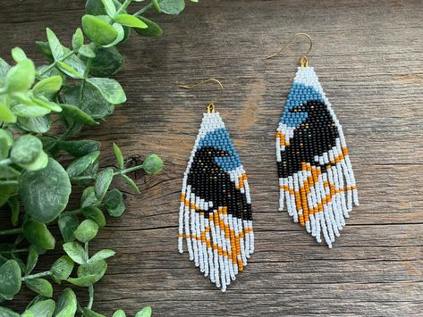 Bird Earring, Beaded Bird, Fringe Earring, Beaded Earrings Native, Bird Beads, Beaded Earrings Patterns, Bird Earrings, Beaded Jewelry Patterns, Beaded Fringe