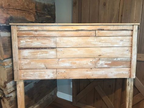 Rustic White Washed Headboard 'Ellie Queen wood image 0 Headboard Vintage, Distressed Headboard, Cheap Headboard, Rustic Wood Headboard, Floating Headboard, Farmhouse Headboard, Modern Rustic Furniture, Rustic Headboard, Custom Headboard