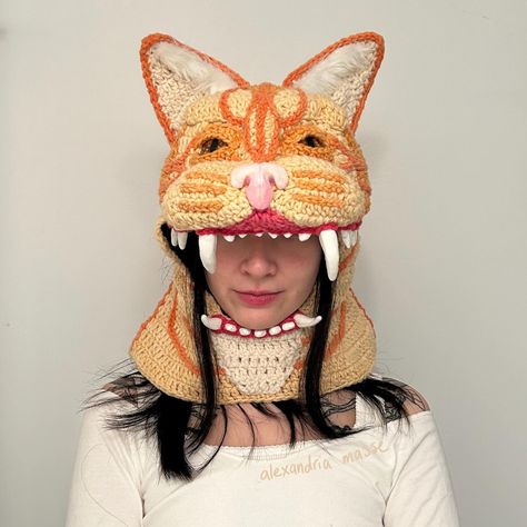 alexandria masse (@alexandria.masse) • Instagram photos and videos Crochet Cosplay, Mask Inspiration, Rainbow Sweets, Faux Fur Ears, Halloween Tea Party, Crochet Grid, Crochet Costumes, Kawaii Rainbow, Yarn Blanket