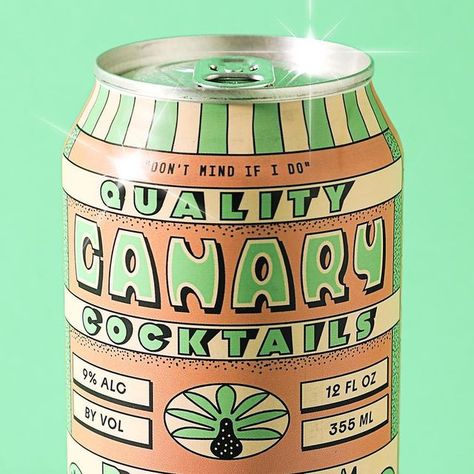 Dan Cassaro on Instagram: "Don’t mind if I do. Canary Canned Cocktails. Coming soon! More on @youngjerks" Canned Cocktail Packaging, Tequila Branding, Cocktail Packaging, Dart Design, Canned Cocktails, September 22, Typography Logo, Dart, Tequila