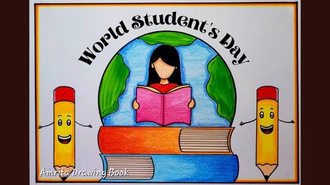 #studentsday #worldliteracyday #educationday #literacydaydrawing #vayanadinamposter #vayanadinamdrawing #internationalliteracyday 
#worldstudentsday #nationalreadingday #drawing #poster #howtodraw #posterdrawing #postermaking #easydrawing #drawingcompetition #chartmaking Poster On World Book Day, Poster About Education Drawing, Girl Child Day Drawing, Beti Bachao Beti Padhao Drawing, National Education Day Poster, Literacy Day Poster, Beti Bachao Beti Padhao, Competition Drawing, Nature Drawing For Kids