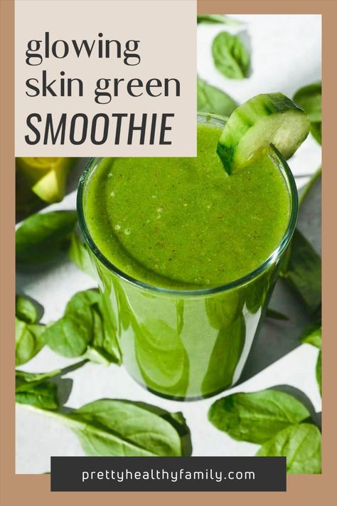 Glowing Skin Green Smoothie, glowing skin green smoothie Clear Skin Smoothie, Glowing Skin Juice, Jamie Miller, Green Smoothie Recipes Healthy, Glowing Green Smoothie, Green Smoothie Benefits, Antioxidant Smoothie, Skin Drinks, Detox Smoothie Recipes