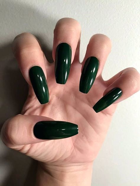 Green And Orange Nails, Orange Nails Acrylic, Cranberry Nails, Orange Acrylic Nails, Green Acrylic Nails, Dark Green Nails, Black Acrylic Nails, Almond Acrylic Nails, Dark Nails